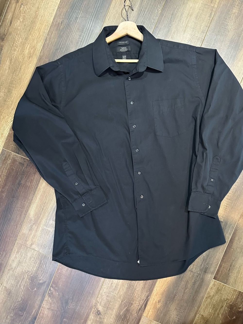 Covington Black Long-Sleeve Dress Shirt XL 36-37